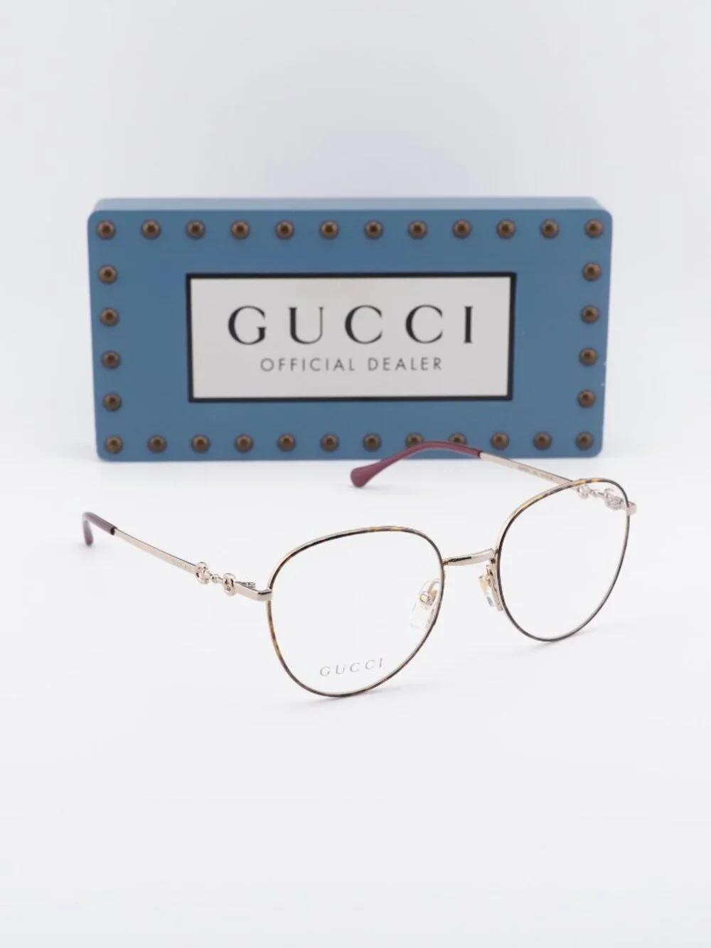 Gucci GG0880O 002 Square Eyeglasses - Havana/Gold 51mm